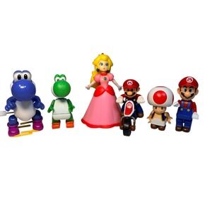 Nintendo Super Mario K'NEX Action Figure Lot of 6 Princess Peach Yoshi Toad